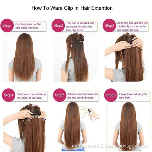 130g Ear to ear clip in pony tail hair extension synthetic for black women